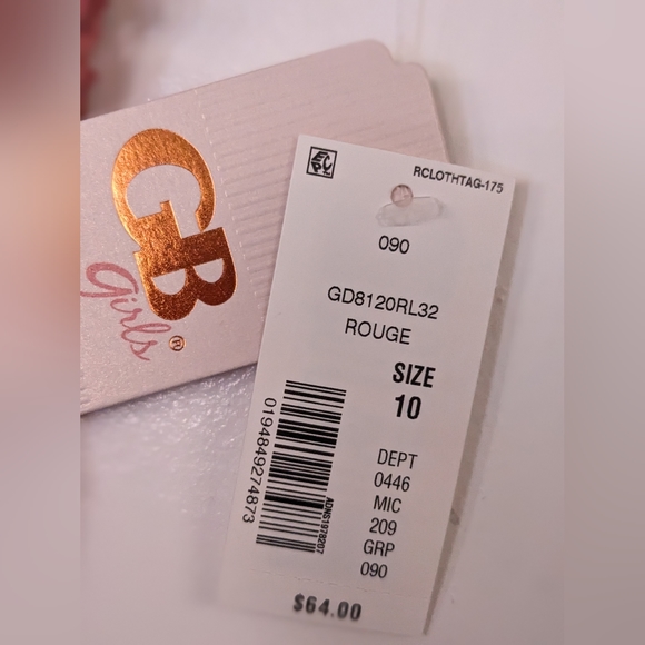 NWT GB Girls Peach Floral Lace Dress, Size 10 - Picture 3 of 5